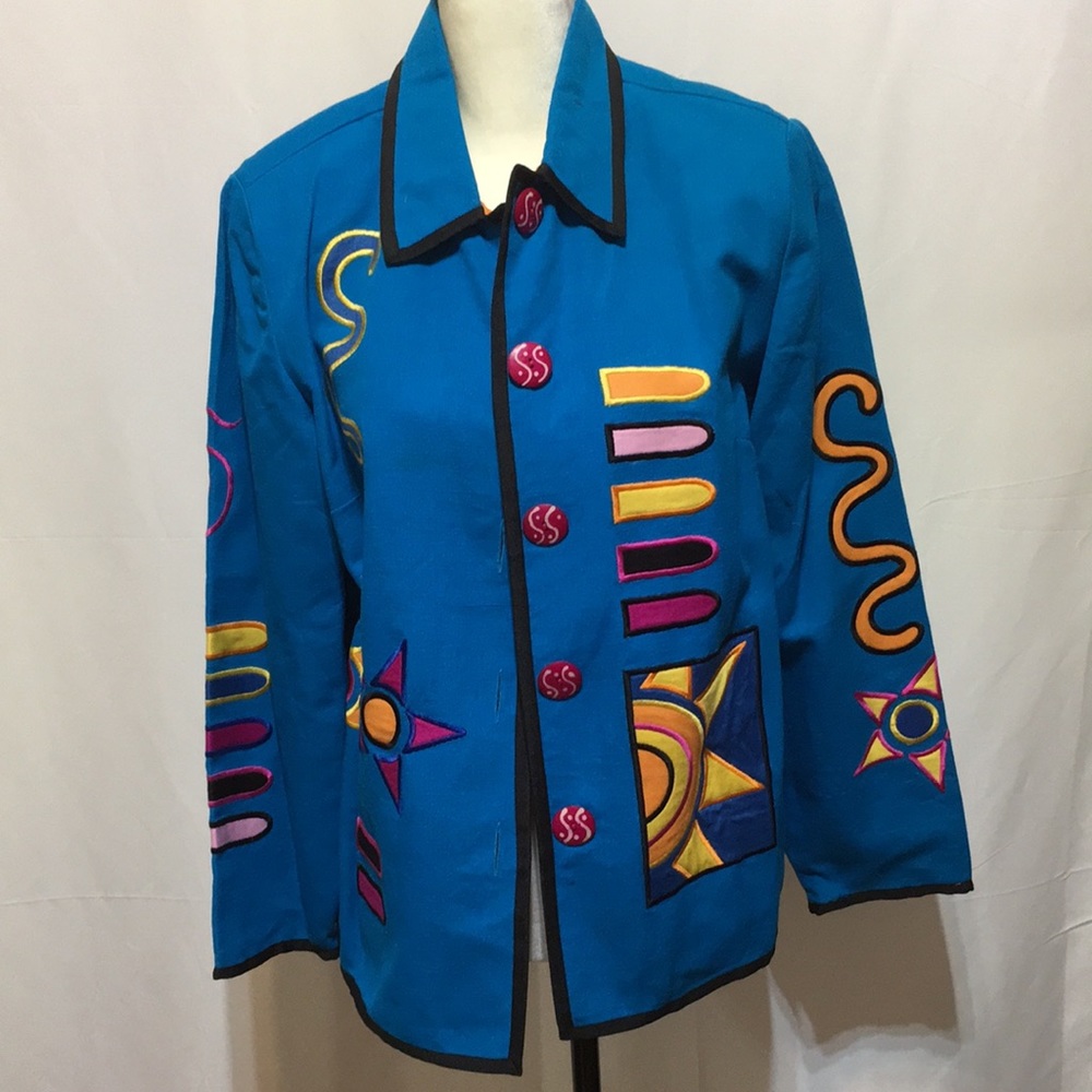 INDIGO MOON BLUE BEAUTIFUL EMBROIDERED JACKET
